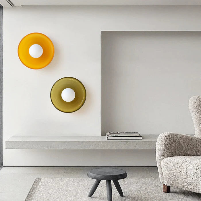 Moderner Runder Plafonnier aus Glas für Elegante Wohnräume – 1 G9 Fassung 5