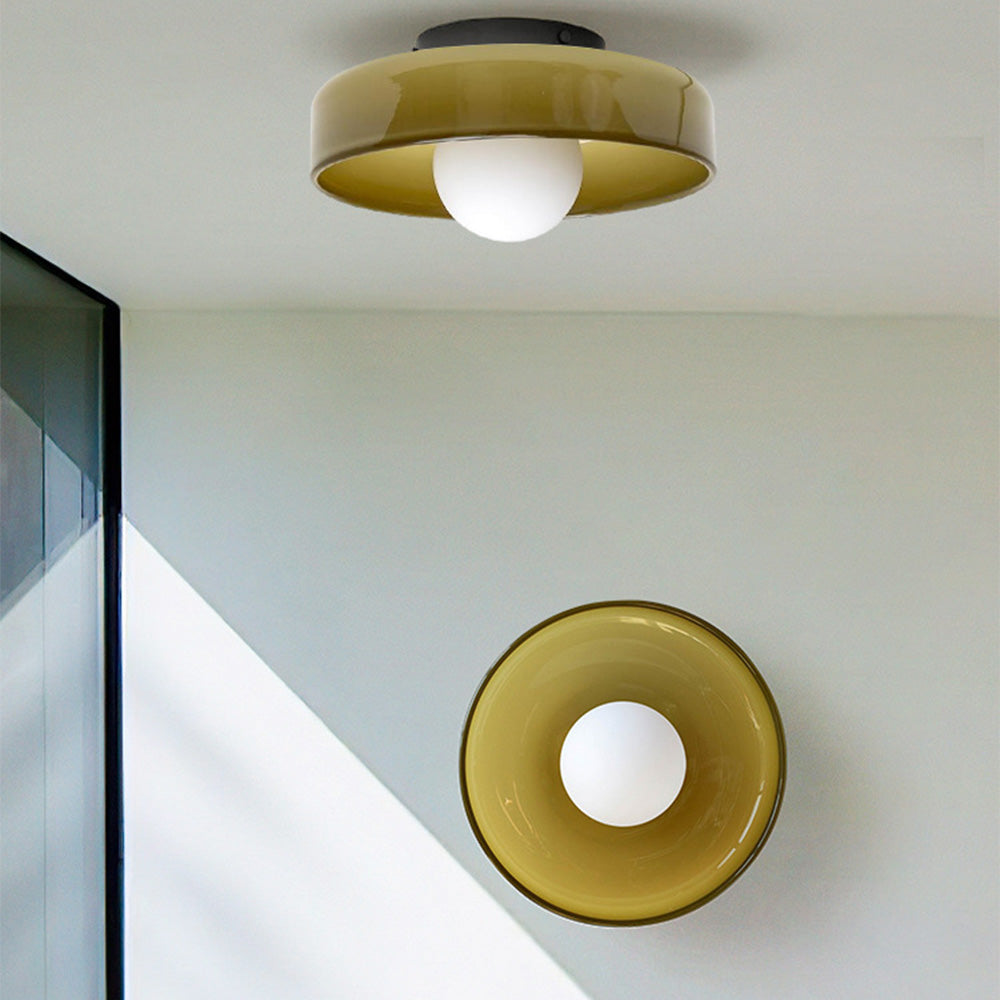 Moderner Runder Plafonnier aus Glas für Elegante Wohnräume – 1 G9 Fassung 6