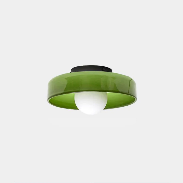 Moderner Runder Plafonnier aus Glas für Elegante Wohnräume – 1 G9 Fassung 9