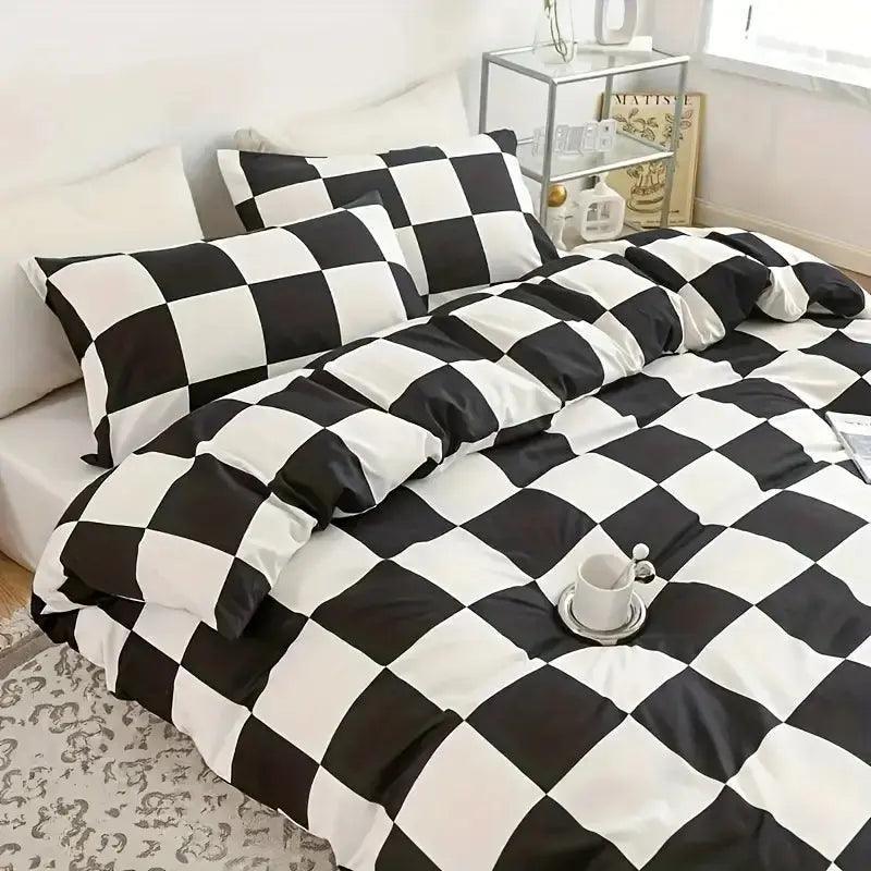 Modernes Gestreiftes Bettbezug-Set aus Polyester – Bettwäsche 240x220 oder 155x200, Pflegeleicht und Komfortabel 0