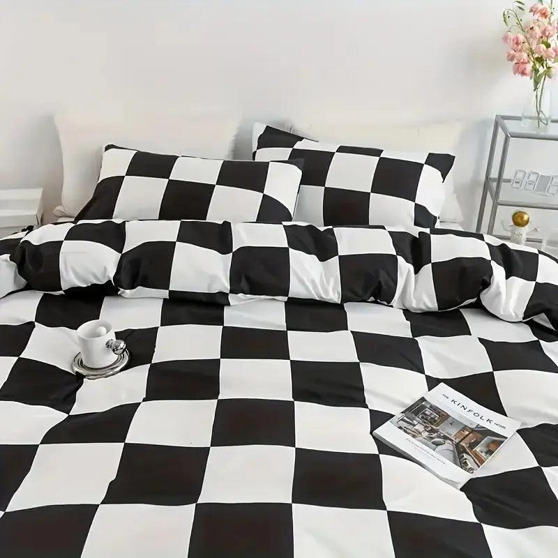 Modernes Gestreiftes Bettbezug-Set aus Polyester – Bettwäsche 240x220 oder 155x200, Pflegeleicht und Komfortabel 1