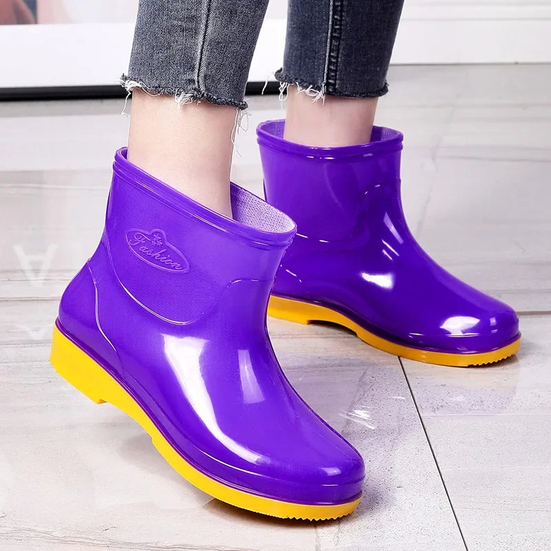 Modische Gummistiefel Damen in Lila – Rutschfeste Regenstiefel für Alltag und Komfort 1