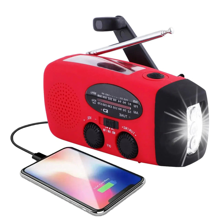 Multifunktionales Notfallradio mit Powerbank, LED-Taschenlampe und Solarenergie 0