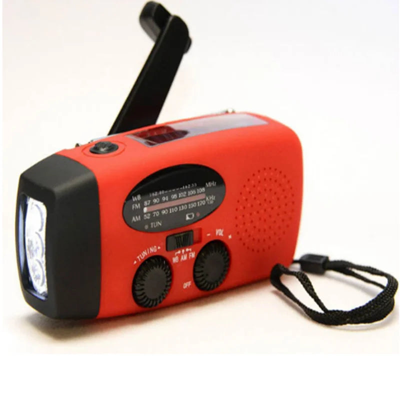Multifunktionales Notfallradio mit Powerbank, LED-Taschenlampe und Solarenergie 1