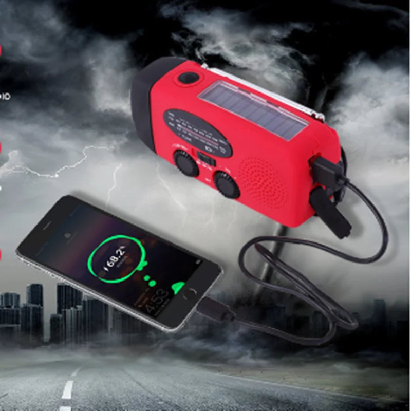 Multifunktionales Notfallradio mit Powerbank, LED-Taschenlampe und Solarenergie 5