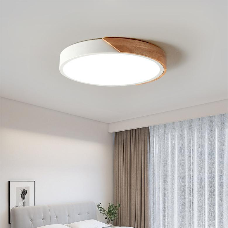Nordic LED Deckenleuchte aus Holz – Elegante Deckenlampe für Wohnzimmer und Schlafzimmer, Durchmesser 23CM/30CM 2