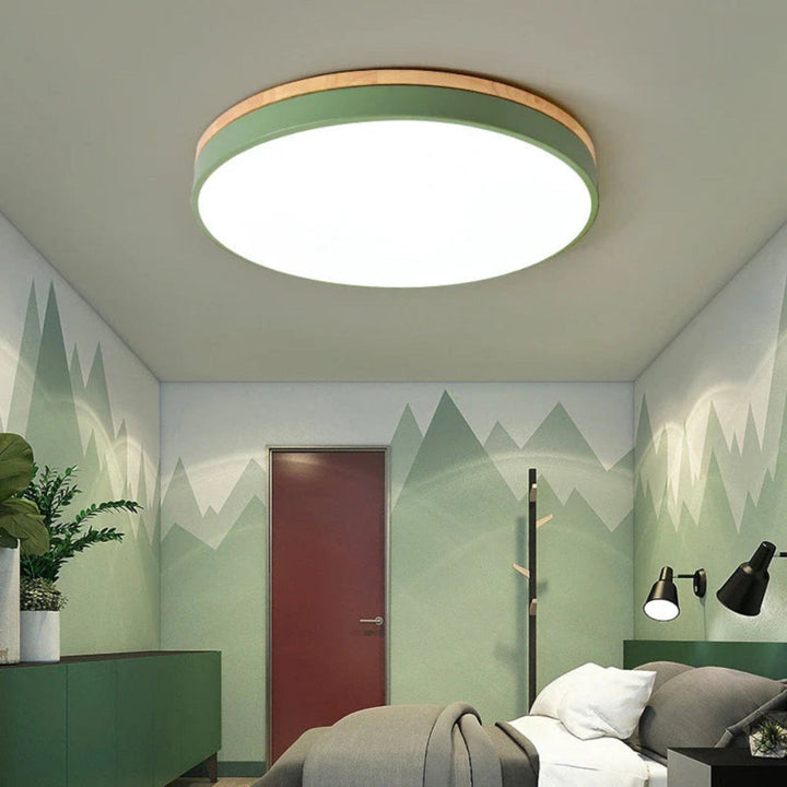 Nordic Minimalist Deckenleuchte – LED Deckenlampe aus Naturholz für Wohnzimmer und Schlafzimmer 2