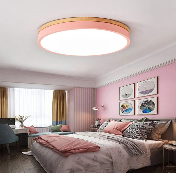 Nordic Minimalist Deckenleuchte – LED Deckenlampe aus Naturholz für Wohnzimmer und Schlafzimmer 3