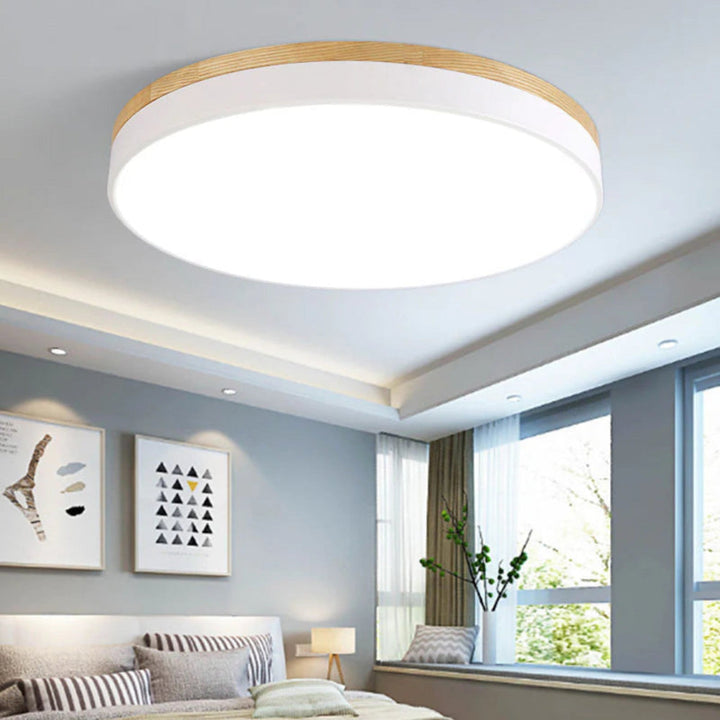 Nordic Minimalist Deckenleuchte – LED Deckenlampe aus Naturholz für Wohnzimmer und Schlafzimmer 5