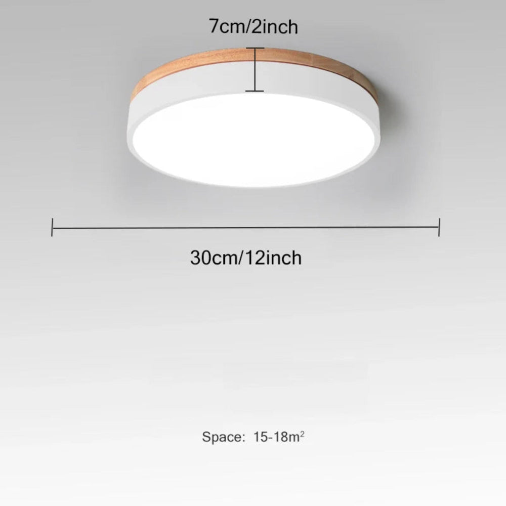 Nordic Minimalist Deckenleuchte – LED Deckenlampe aus Naturholz für Wohnzimmer und Schlafzimmer 6