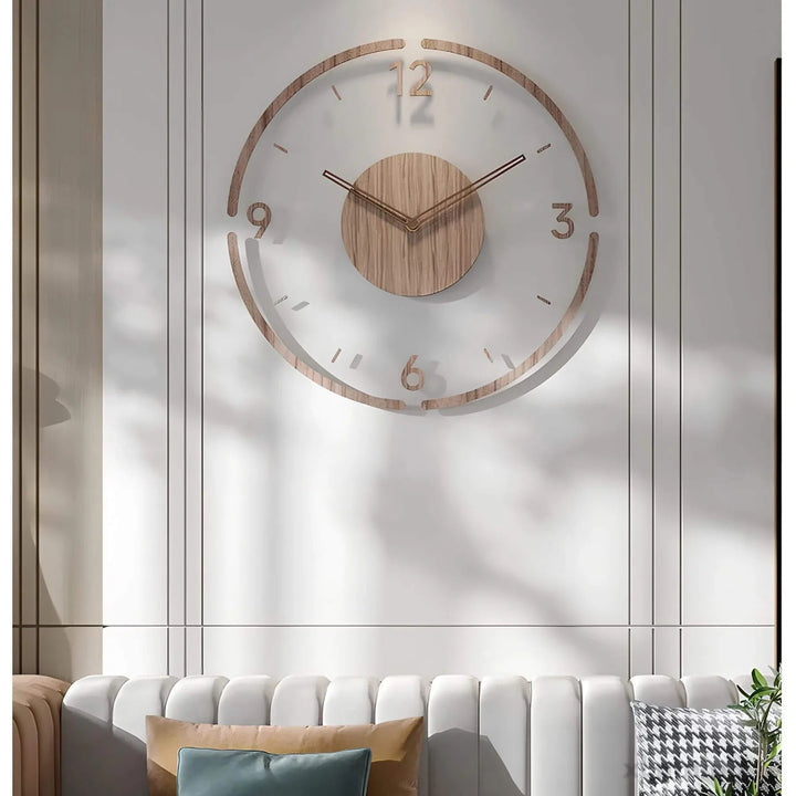 Nordische Wanduhr aus Echtem Holz – Geräuschloses Design, 35 cm Große Wanduhr für Stilvolle Räume 2