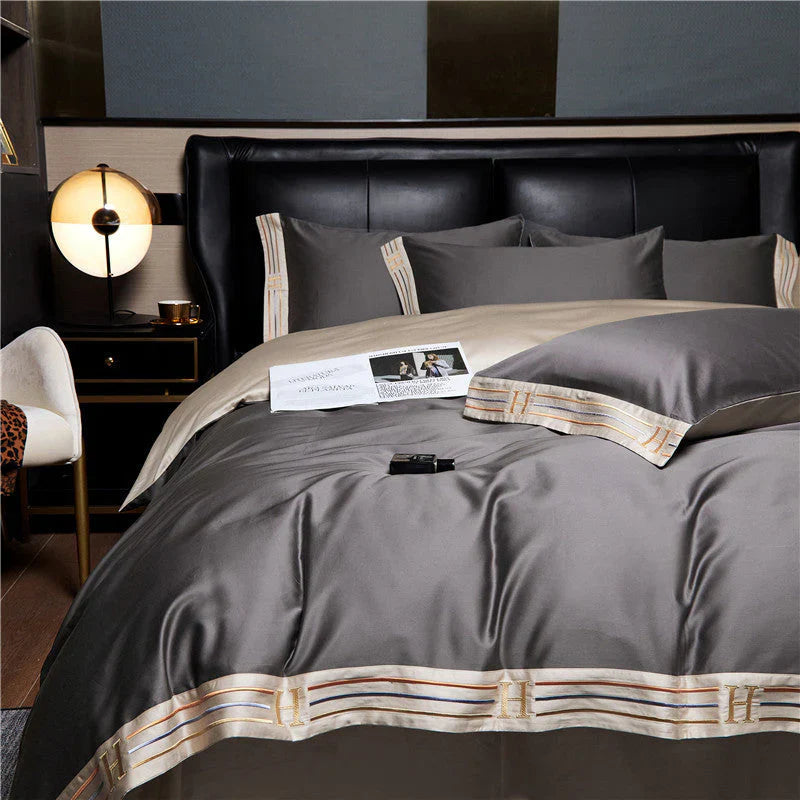 OpulenceSleep Bettwäsche Set – Luxuriöse Biber Bettwäsche 155x220 cm aus 100% Baumwolle 1