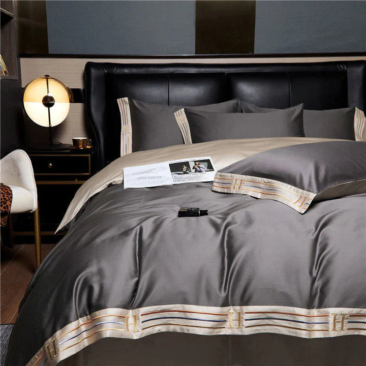 OpulenceSleep Bettwäsche Set – Luxuriöse Biber Bettwäsche 155x220 cm aus 100% Baumwolle 1