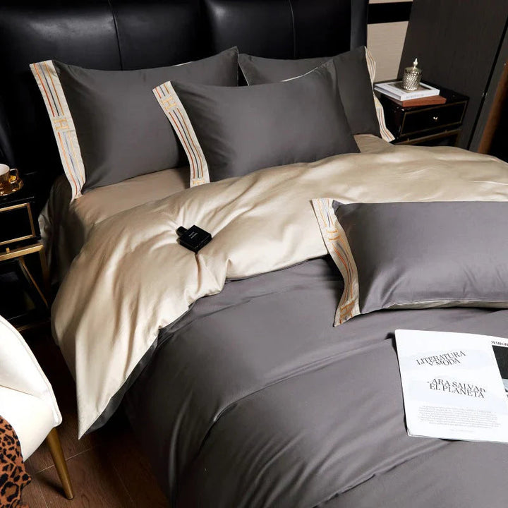 OpulenceSleep Bettwäsche Set – Luxuriöse Biber Bettwäsche 155x220 cm aus 100% Baumwolle 4