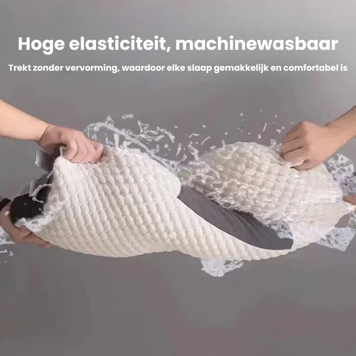 Orthopädisches Kopfkissen mit Massagefunktion und Nackenstütze – Weiß mit grauen Akzenten, 48x74 cm 6