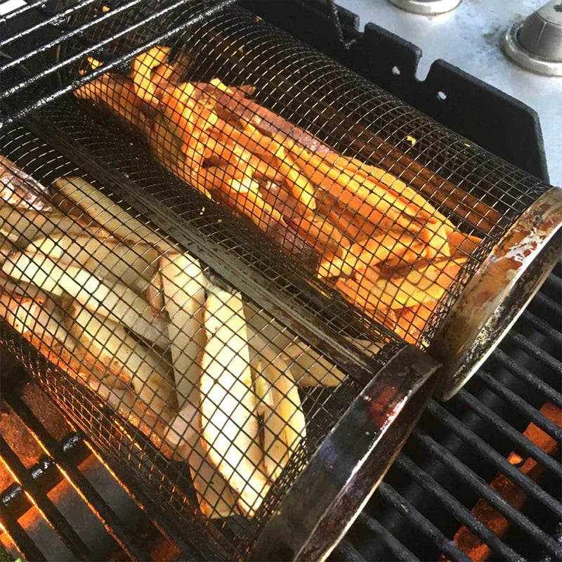OutdoorHaven – Edelstahl Grillkorb Set mit Drehverschluss für Gemüse, Fisch und Fleisch 2