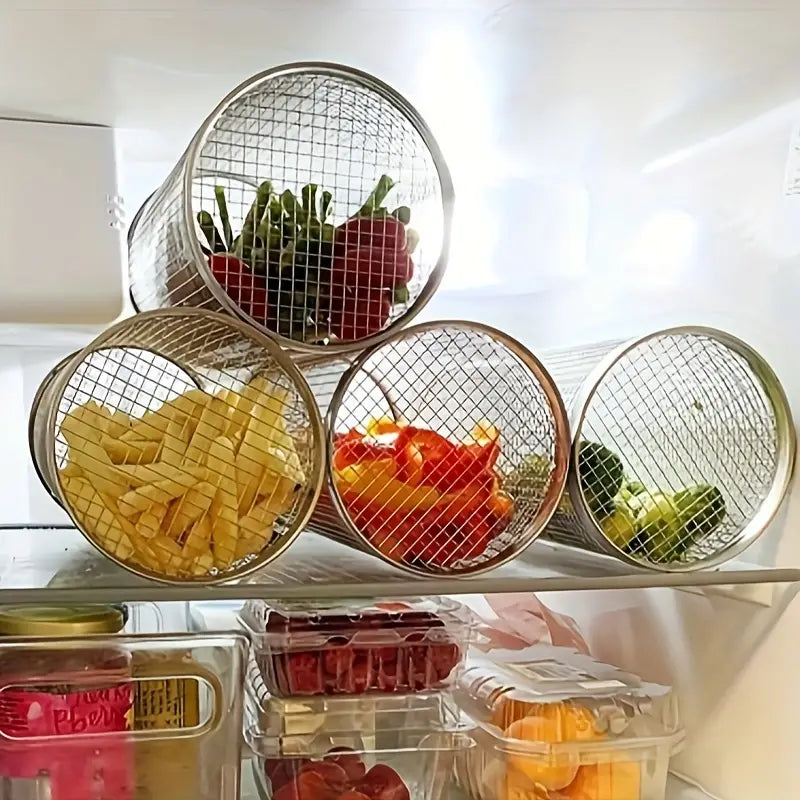 OutdoorHaven – Edelstahl Grillkorb Set mit Drehverschluss für Gemüse, Fisch und Fleisch 3