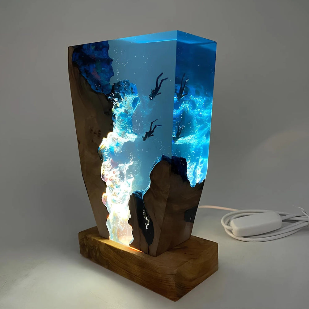 Ozean Karst Tischlampe – Elegante LED Nachttischlampe für entspannte Atmosphäre im Wohn- und Schlafzimmer 1