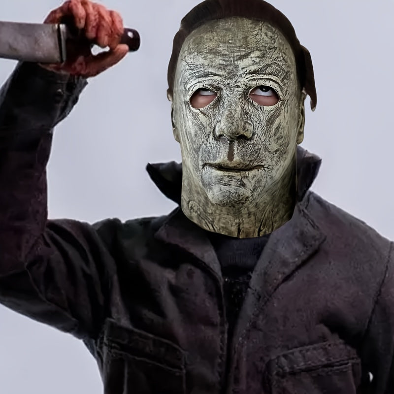 Realistische Halloween Maske – Vollgesichts Zombie Maske mit Synthetischem Haar für Horror-Events 0