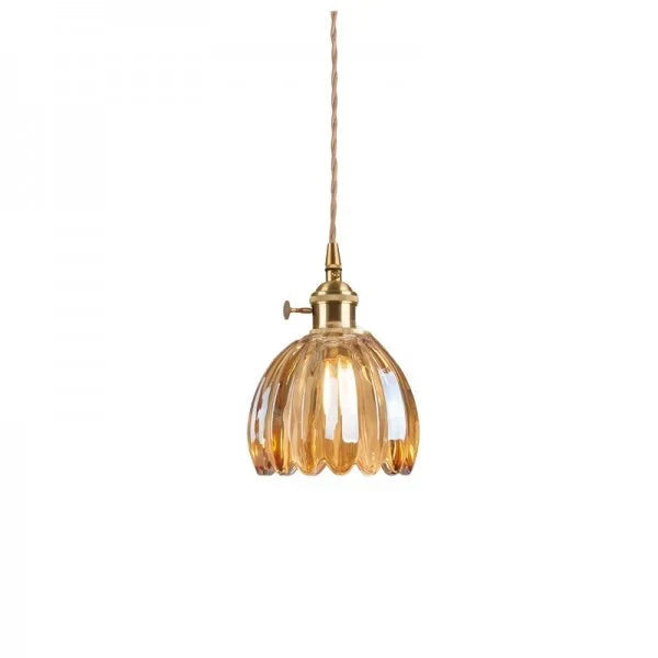 Retro Hängeleuchte aus Glas in Blumenform – Elegante japanische Deckenlampe 11