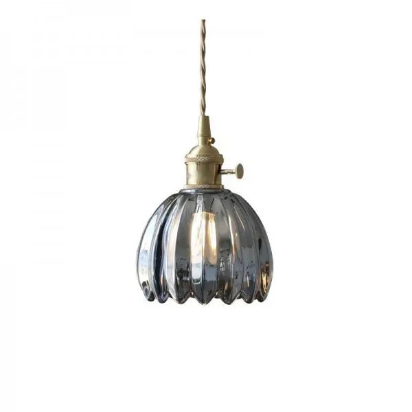 Retro Hängeleuchte aus Glas in Blumenform – Elegante japanische Deckenlampe 9