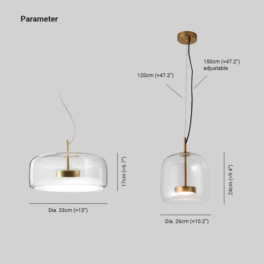 Retro Pendelleuchte aus Metall und Glas – Goldene Hängelampe für Schlafzimmer und Wohnräume, Energieeffiziente LED-Beleuchtung 3