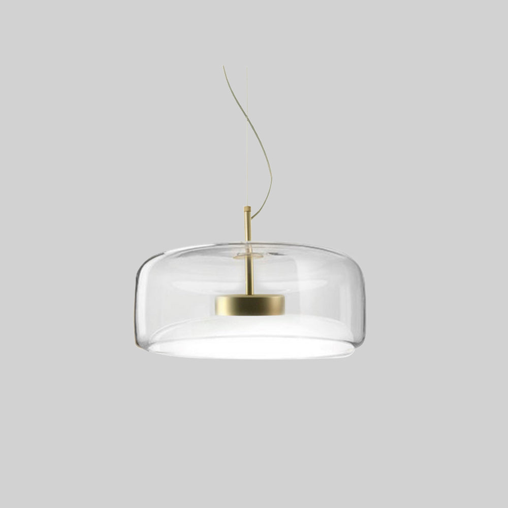 Retro Pendelleuchte aus Metall und Glas – Goldene Hängelampe für Schlafzimmer und Wohnräume, Energieeffiziente LED-Beleuchtung 4