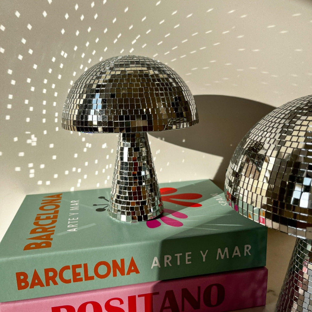 Retro Pilzlampe – Disco Ball Lampe Mit Glitzer-Effekt Für Wohnzimmer Und Partys 0