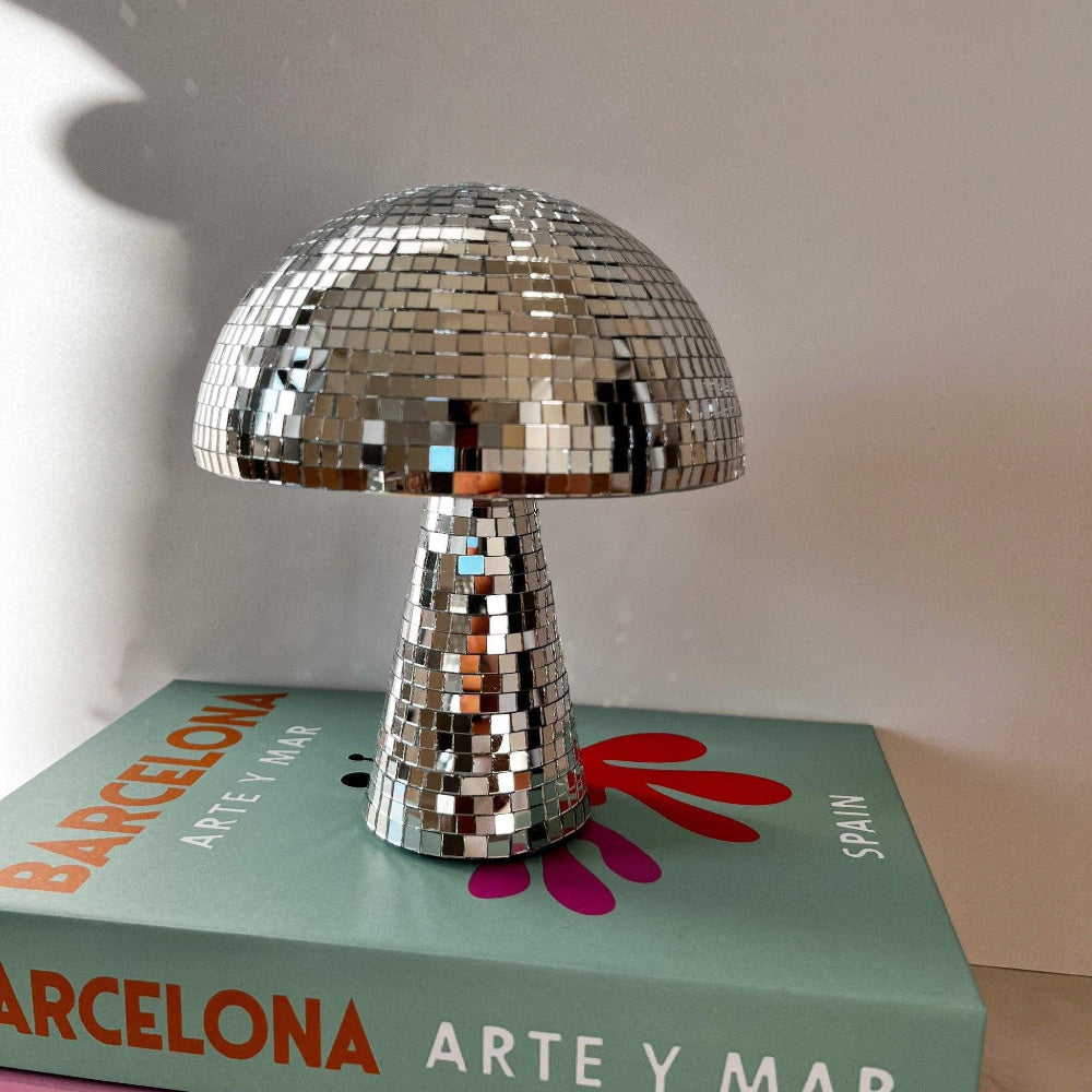 Retro Pilzlampe – Disco Ball Lampe Mit Glitzer-Effekt Für Wohnzimmer Und Partys 1