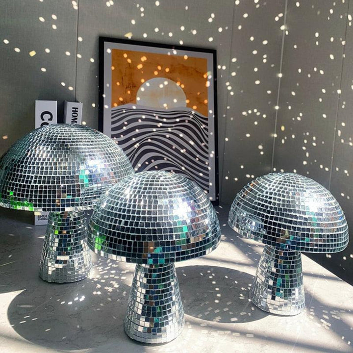 Retro Pilzlampe – Disco Ball Lampe Mit Glitzer-Effekt Für Wohnzimmer Und Partys 3