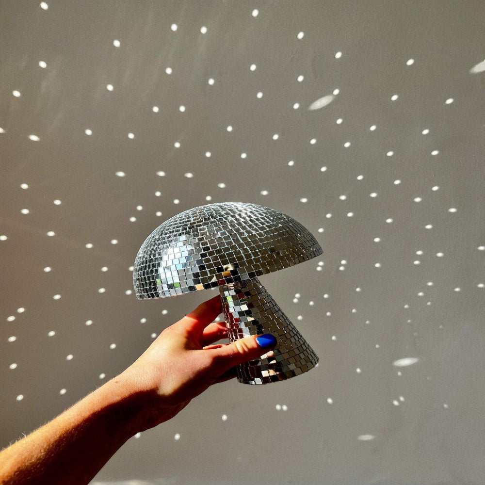 Retro Pilzlampe – Disco Ball Lampe Mit Glitzer-Effekt Für Wohnzimmer Und Partys 5
