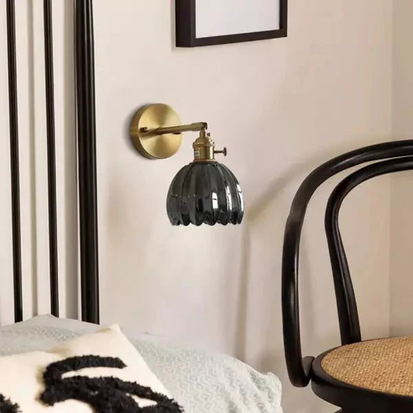 Retro Wandlampe mit Glas-Tulpen-Schirm und Schalter – Vintage Wandleuchte für gemütliche Beleuchtung innen 4