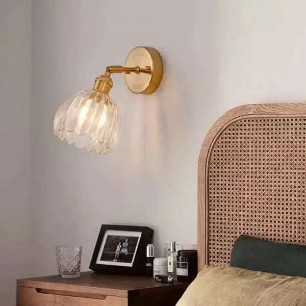 Retro Wandlampe mit Glas-Tulpen-Schirm und Schalter – Vintage Wandleuchte für gemütliche Beleuchtung innen 7