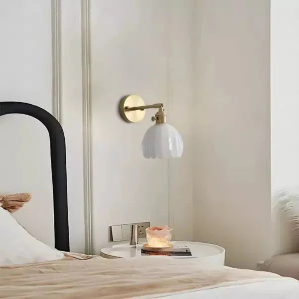 Retro Wandlampe mit Glas-Tulpen-Schirm und Schalter – Vintage Wandleuchte für gemütliche Beleuchtung innen 8