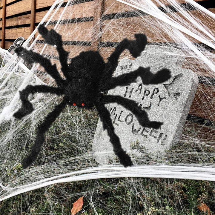 Riesige Halloween-Spinnen-Dekoration – 200 cm Gruselige Deko für Innen und Außen 2