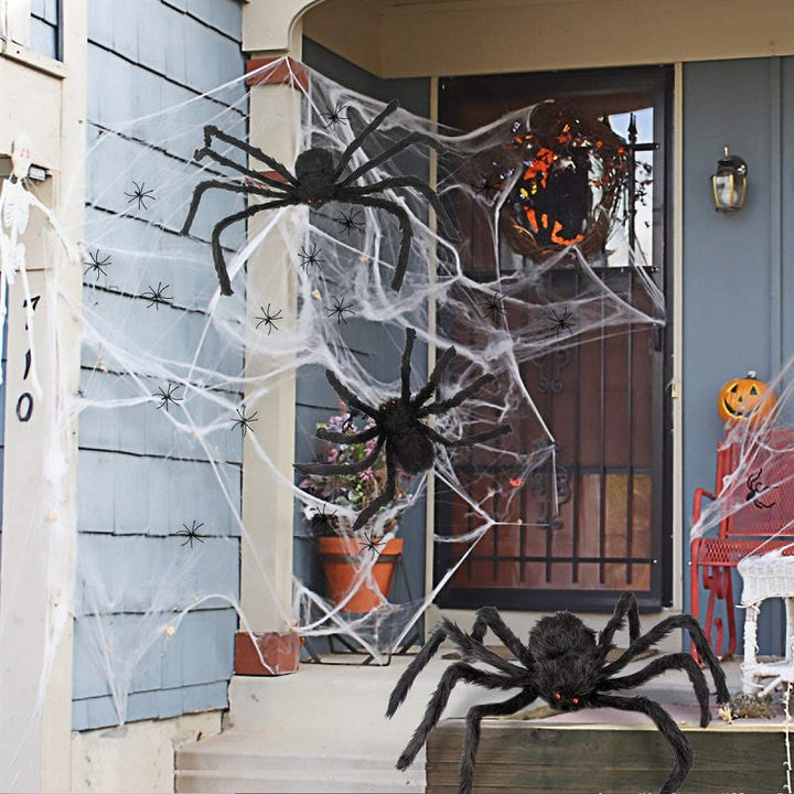 Riesige Halloween-Spinnen-Dekoration – 200 cm Gruselige Deko für Innen und Außen 3