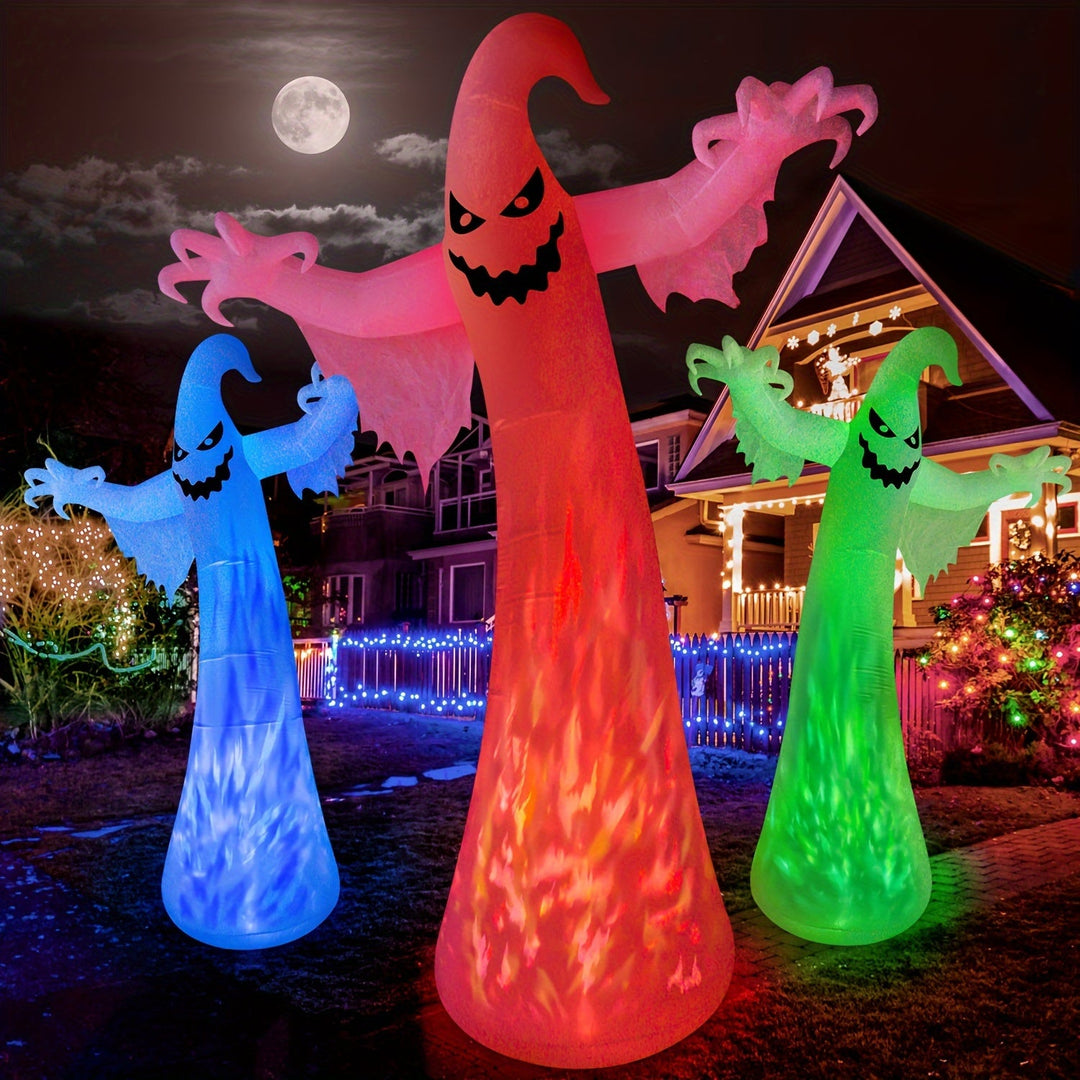 Riesiger Aufblasbarer Halloween Geist Mit LED - Gruselige Garten Deko für Halloween Feierlichkeiten 0