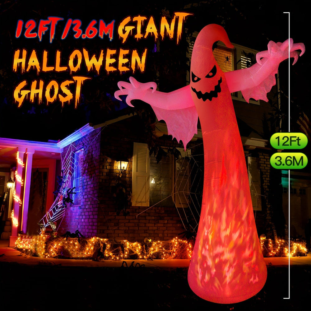 Riesiger Aufblasbarer Halloween Geist Mit LED - Gruselige Garten Deko für Halloween Feierlichkeiten 1