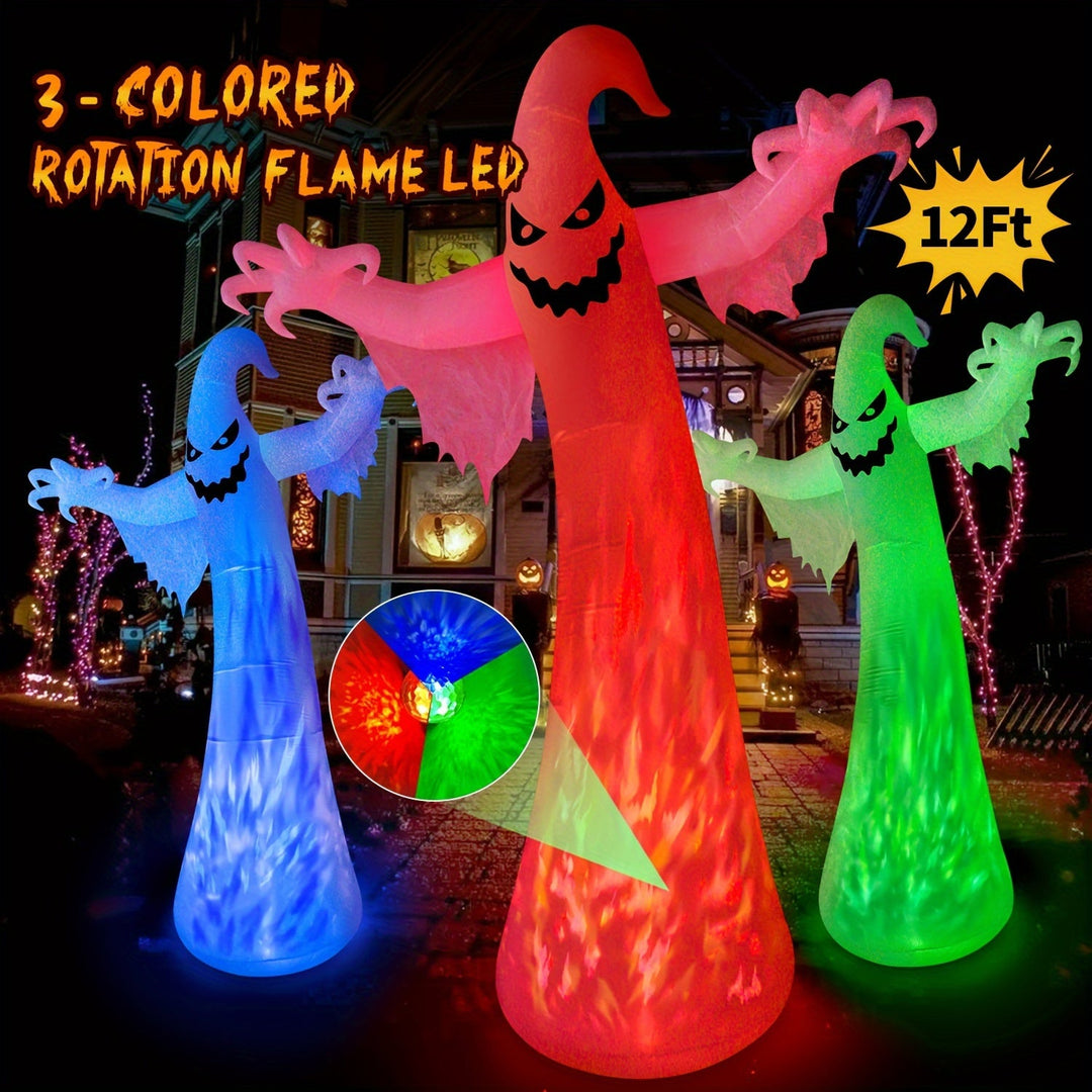 Riesiger Aufblasbarer Halloween Geist Mit LED - Gruselige Garten Deko für Halloween Feierlichkeiten 2