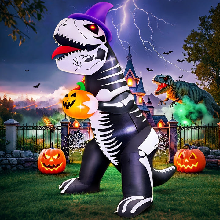 Riesiges aufblasbares Dinosaurier-Skelett für Halloween mit LED-Beleuchtung 0