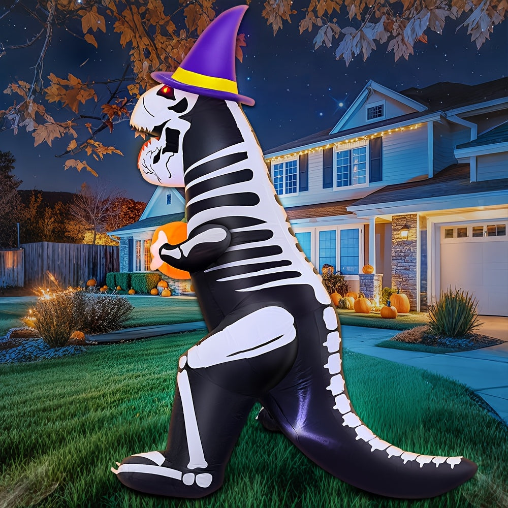Riesiges aufblasbares Dinosaurier-Skelett für Halloween mit LED-Beleuchtung 2
