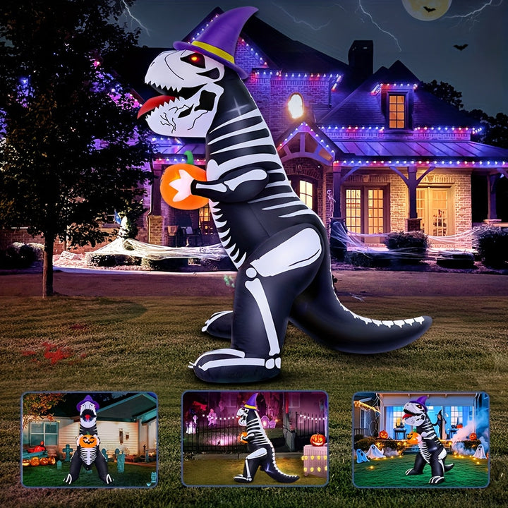 Riesiges aufblasbares Dinosaurier-Skelett für Halloween mit LED-Beleuchtung 3