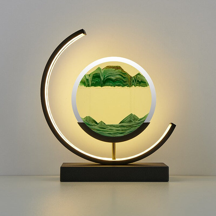 Sandlicht Tischlampe mit 3D Sanddesign – Beruhigende LED Tischleuchte für Zuhause und Büro 0