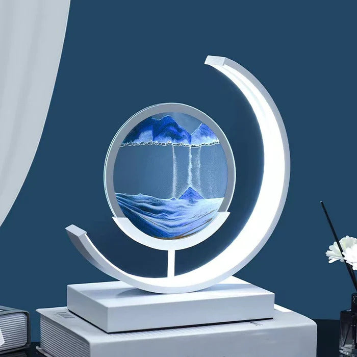 Sandlicht Tischlampe mit 3D Sanddesign – Beruhigende LED Tischleuchte für Zuhause und Büro 2