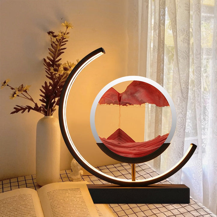 Sandlicht Tischlampe mit 3D Sanddesign – Beruhigende LED Tischleuchte für Zuhause und Büro 3