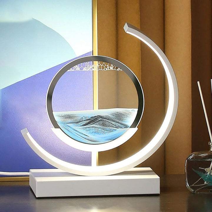 Sandlicht Tischlampe mit 3D Sanddesign – Beruhigende LED Tischleuchte für Zuhause und Büro 4