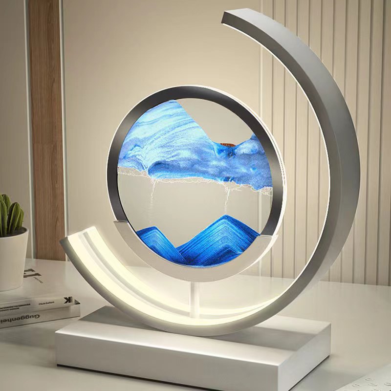 Sandlicht Tischlampe mit 3D Sanddesign – Beruhigende LED Tischleuchte für Zuhause und Büro 5