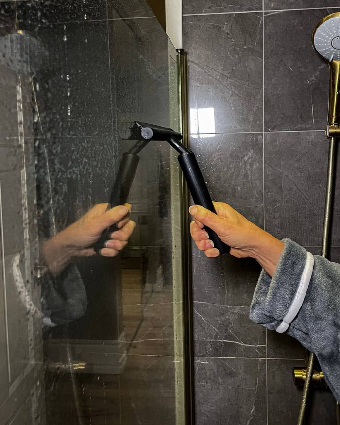 Sanitair Deluxe – Teleskop Duschewisser 2-in-1 mit 120 cm Verlängerung für streifenfreies Reinigen 4
