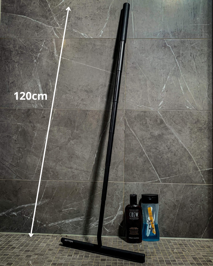 Sanitair Deluxe – Teleskop Duschewisser 2-in-1 mit 120 cm Verlängerung für streifenfreies Reinigen 5