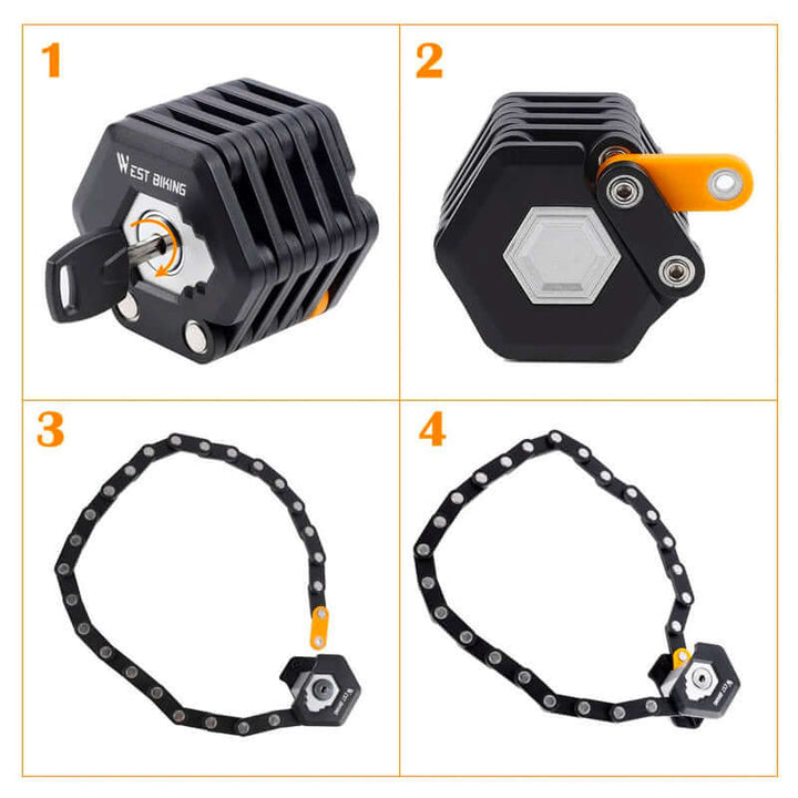 SecureLock™ Abus Fahrradschloss – Hochsicheres Falt-Diebstahlschutz für Fahrräder 3